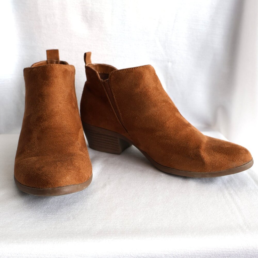 Faux Suede Ankle Boots - Size 7 - Cognac Colour - American Eagle - Picture 2 of 13